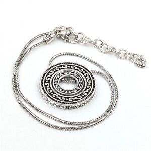 Brighton Central Park Double Disk Pendant Necklace Retired Silver Plate